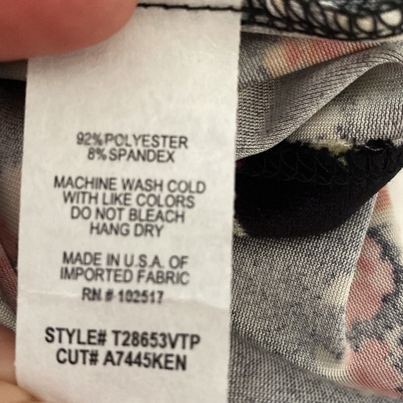 Soprano Top Mini Dress Black Floral Pink Velvet Cut Out Neck size M - Picture 6 of 6